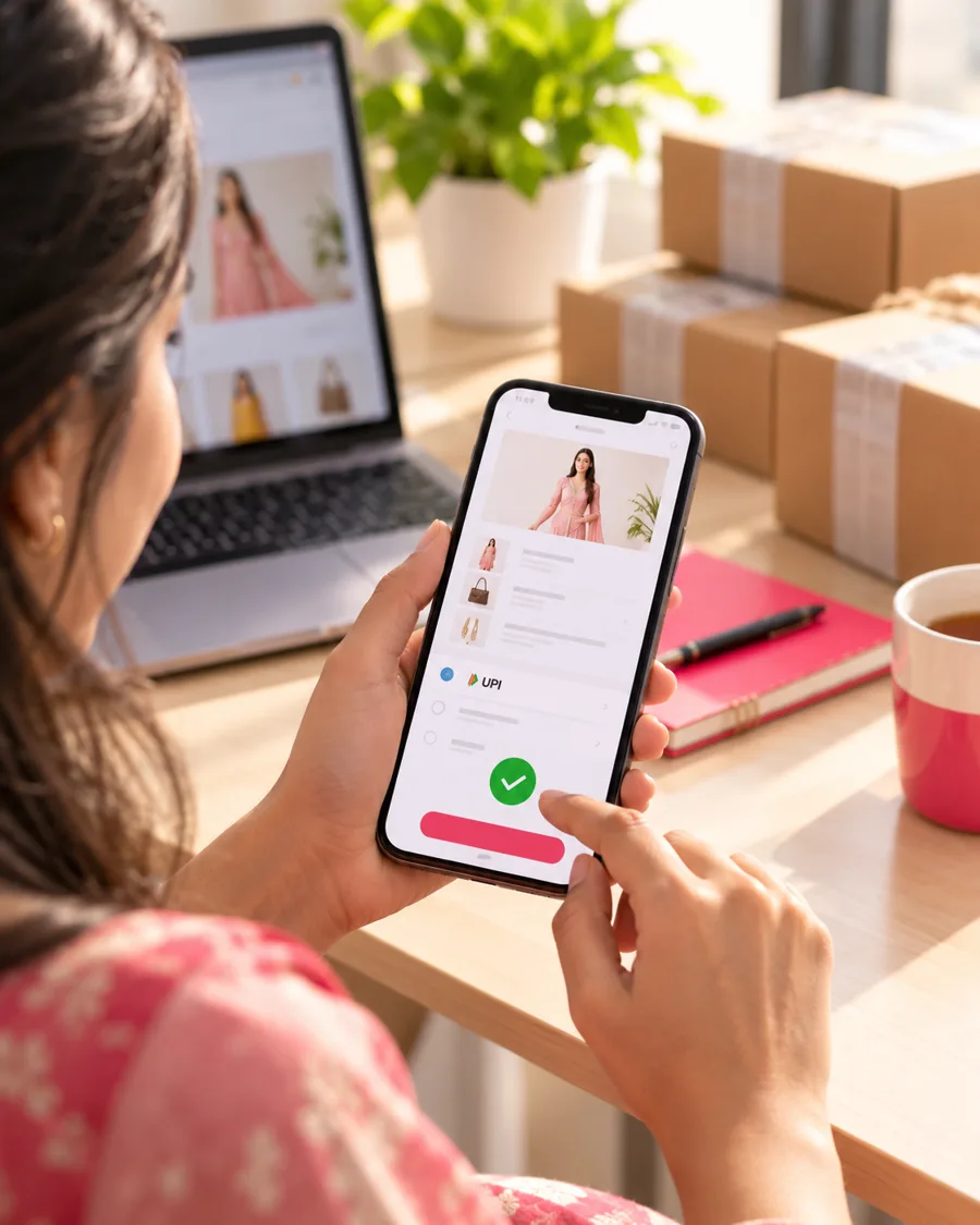 UPI is the default payment method for Indian buyers.
