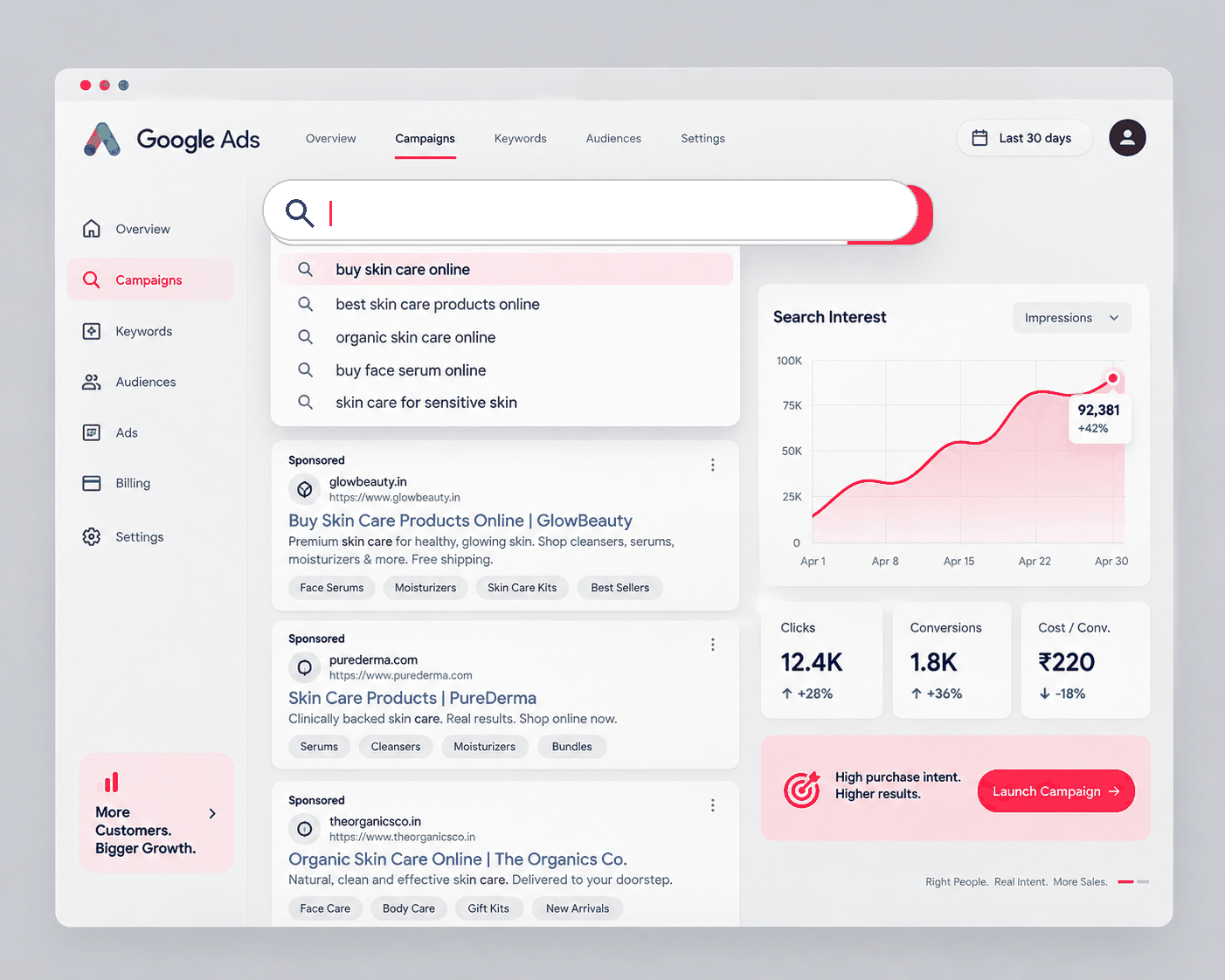 Google Ads dashboard