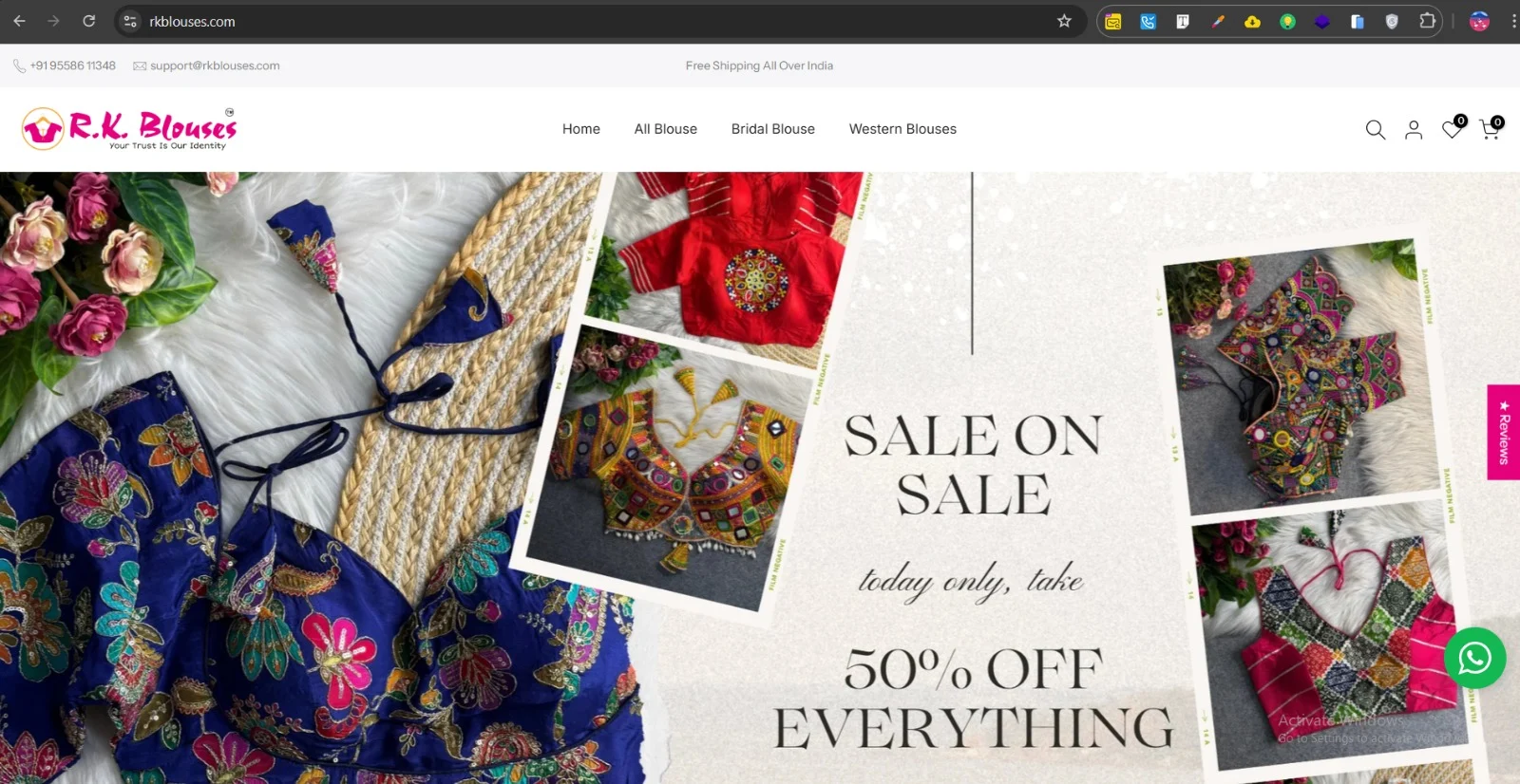 RK Blouses website