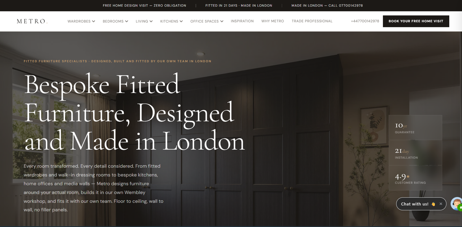 Metro Wardrobes home page